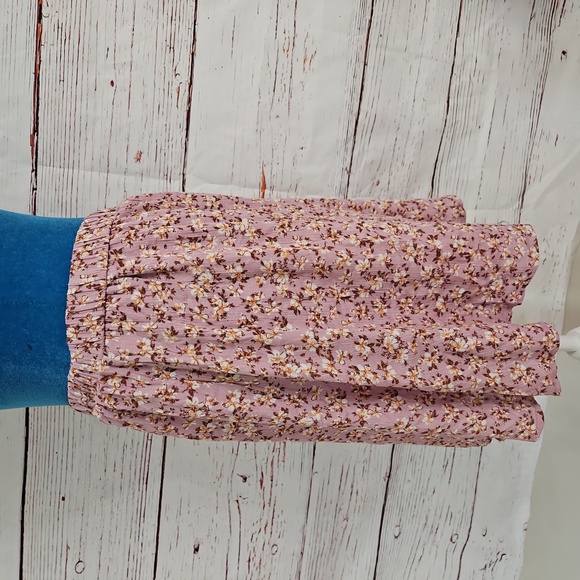 NWOT Wild Daisy Pink Floral Knee Length Skirt Size 14 - Picture 11 of 13